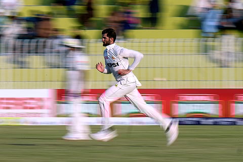 Pakistan vs Bangladesh 1st Test, 3rd Day: Pakistan's Shaheen Shah Afridi runs for next delivery against Bangladesh